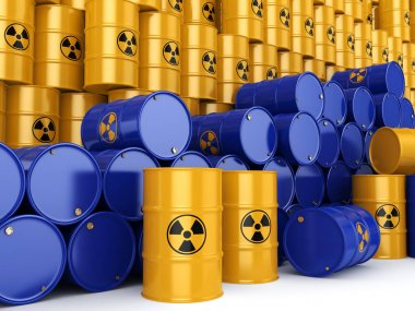 3D render radyoaktif varil