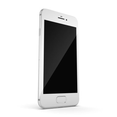 3D render gümüş akıllı telefon ile siyah perde