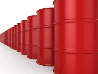 3D Render kırmızı varil