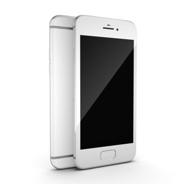 3D render gümüş akıllı telefon ile siyah perde