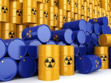 3D render radyoaktif varil