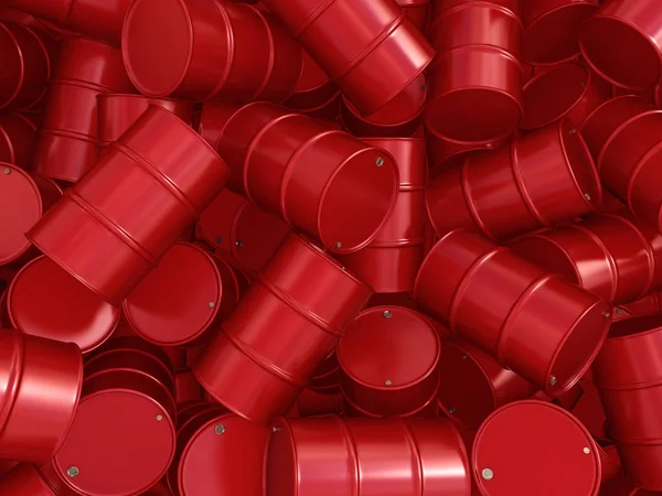 3D rendering red barrels — Stock Photo, Image