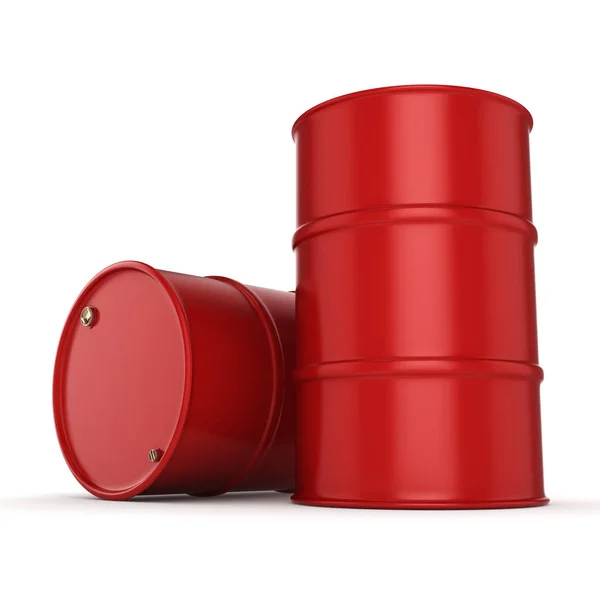 3D rendering red barrels — Stock Photo, Image