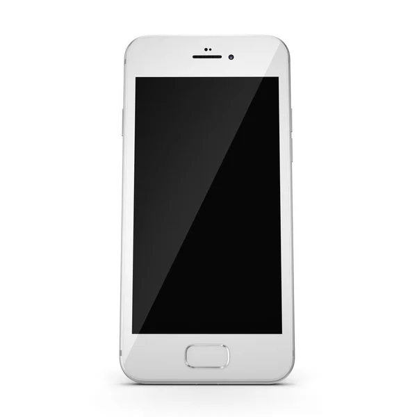 3D rendering silver smart phone with black screen — Stock Photo, Image