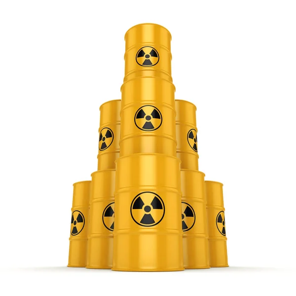 3D rendering radioaktív hordók — Stock Fotó