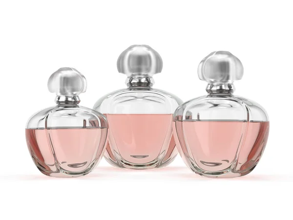 Группа 3D рендеринга парфюмерных бутылок — стоковое фото