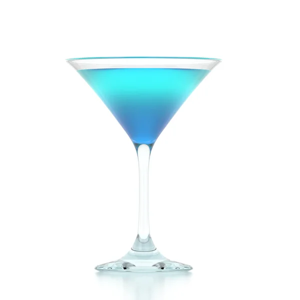 3D-Darstellung eines Martini-Glases auf weißem Hintergrund — Stockfoto