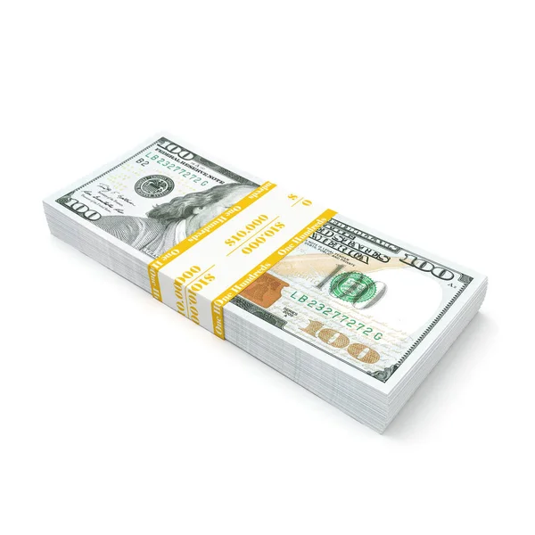 3D rendering ett pack av oss dollar — Stockfoto