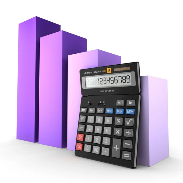 3d rendering calculator — Stock Photo, Image