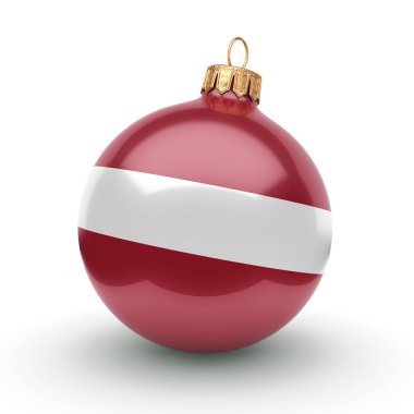 3D render Noel top ile Letonya bayrağı