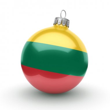 3D render Noel top ile Litvanya bayrağı