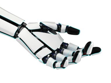 Beyaz bir arka plan üzerinde 3D render Robotik el