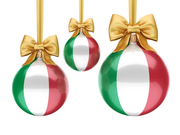 Representación 3D Bola de Navidad con la Bandera de Italy — Foto de Stock