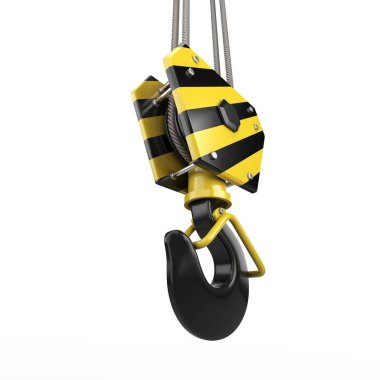 3D render vinç kanca