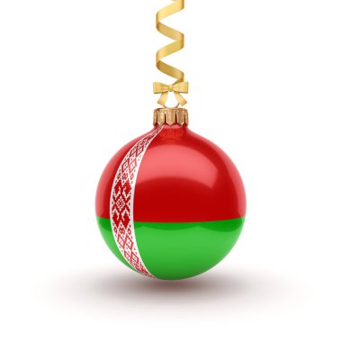 3D render Noel top ile Beyaz Rusya bayrağı