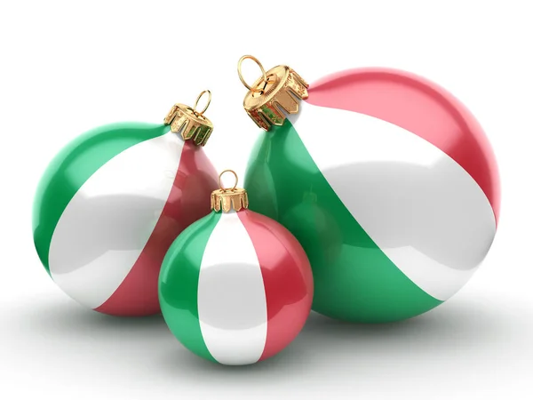 3D рендеринг Рождественского мяча с флагом Италии — стоковое фото