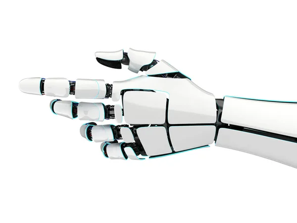 3D rendering ρομποτικό χέρι σε λευκό φόντο — Φωτογραφία Αρχείου