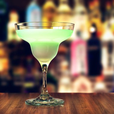 3D margarita karanlık bir çubuğu'nda bir bardak oluşturma 