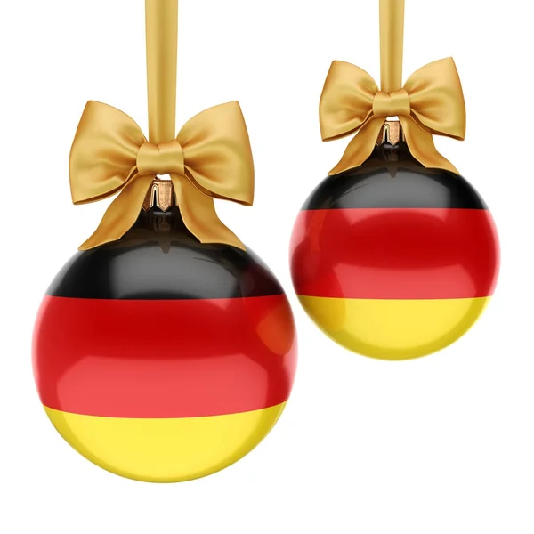 Representación 3D de la bola de Navidad con la bandera de Alemania — Foto de Stock