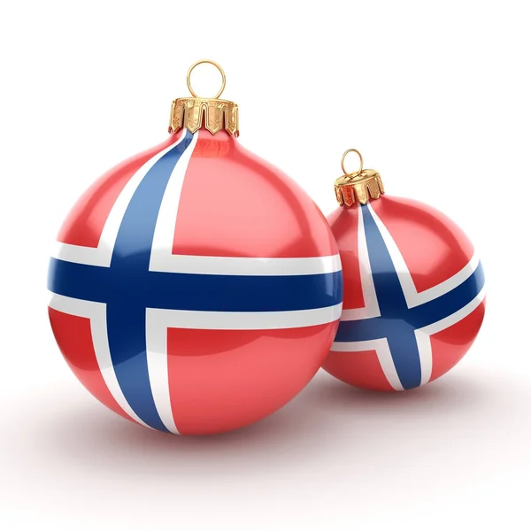 3D rendering Χριστουγεννιάτικη μπάλα με τη σημαία της Νορβηγίας — Φωτογραφία Αρχείου