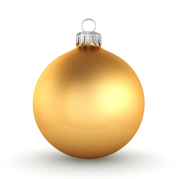 3D-Darstellung goldener Weihnachtskugel — Stockfoto