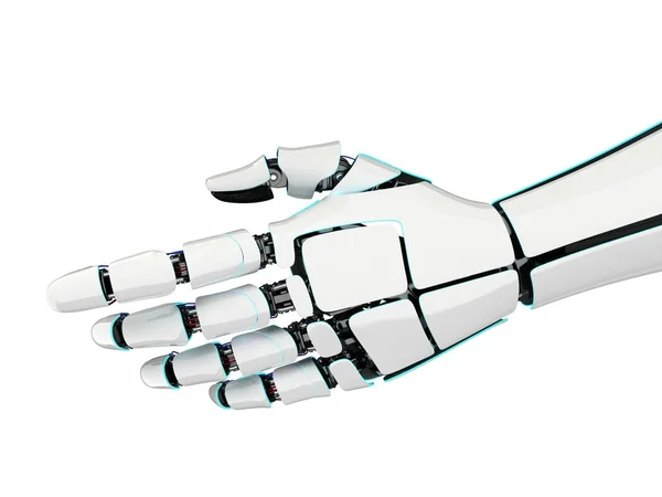 3D vykreslování robotickou ruku na bílém pozadí — Stock fotografie