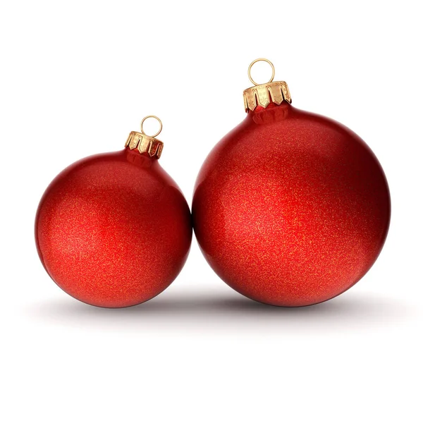3D Render kırmızı Noel topları — Stok fotoğraf