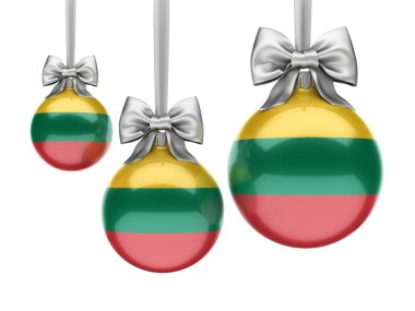 3D render Noel top ile Litvanya bayrağı