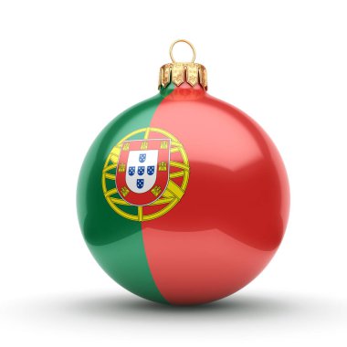 3D render Noel topu Portekiz bayrağı ile