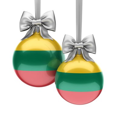 3D render Noel top ile Litvanya bayrağı