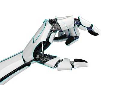 Beyaz bir arka plan üzerinde 3D render Robotik el