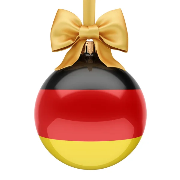 Representación 3D de la bola de Navidad con la bandera de Alemania — Foto de Stock