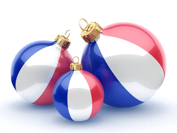 Representación 3D Bola de Navidad con la Bandera de France — Foto de Stock