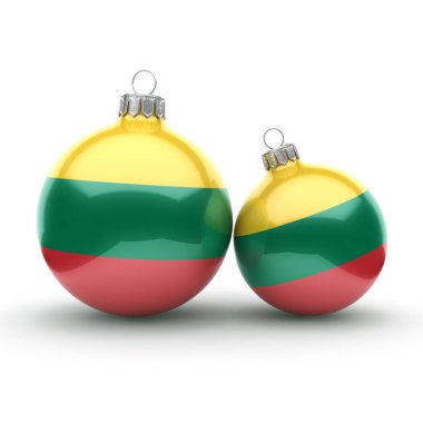 3D render Noel top ile Litvanya bayrağı