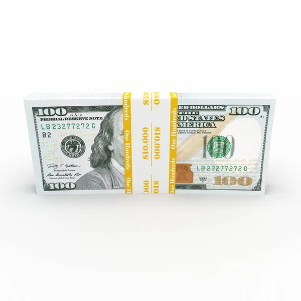 3d rendering a pack of US dollars — Stock Photo, Image