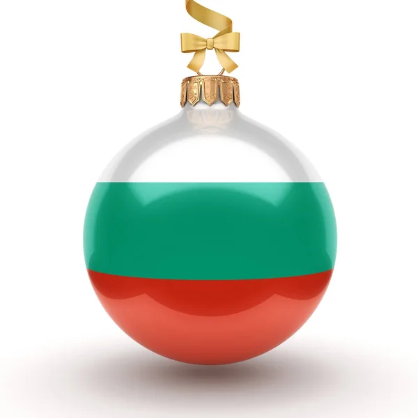 3D rendering labdát karácsonyi Bulgária zászlaja — Stock Fotó
