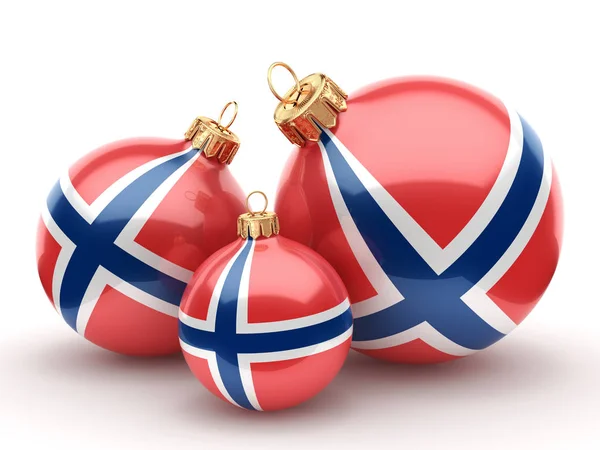 3D-Rendering Weihnachtskugel mit der norwegischen Flagge — Stockfoto