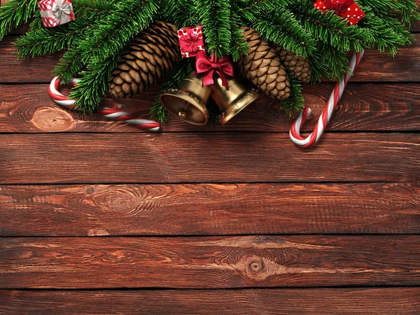 3d 渲染深色圣诞木制背景 — 图库照片