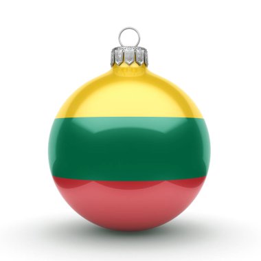 3D render Noel top ile Litvanya bayrağı