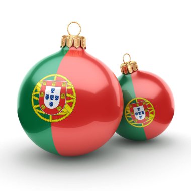 3D render Noel topu Portekiz bayrağı ile