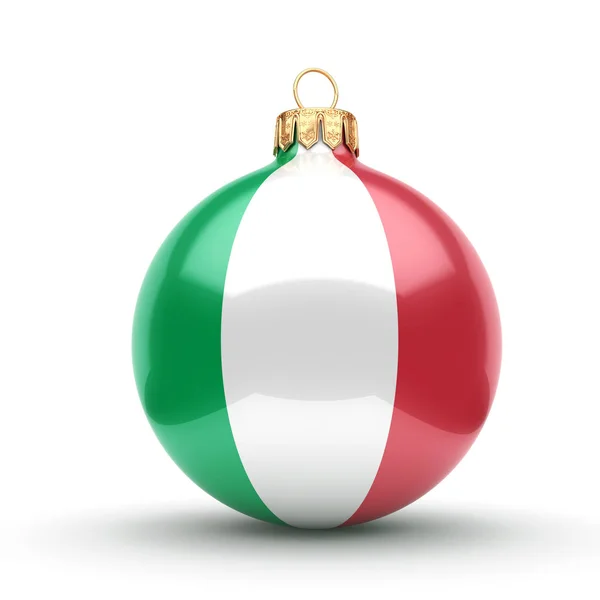 3D-rendering kerst bal met de vlag van Italië — Stockfoto