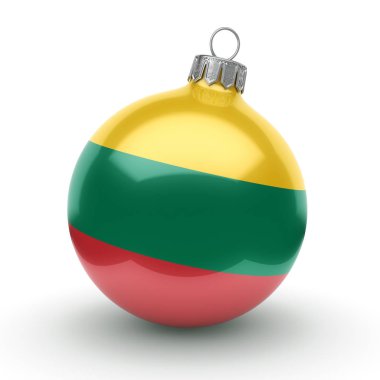 3D render Noel top ile Litvanya bayrağı