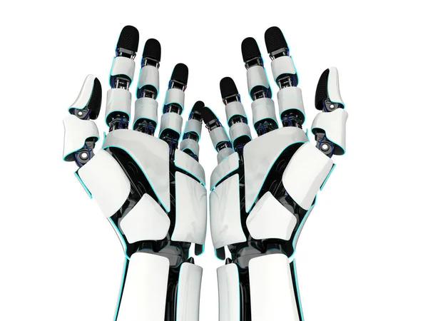 3D vykreslování dvě ruce robota — Stock fotografie