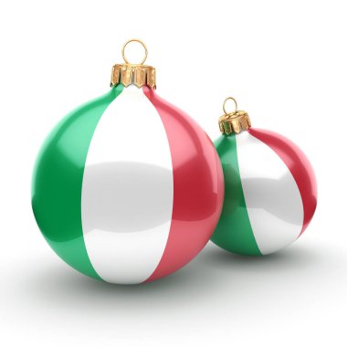 3D render Noel top ile İtalya bayrağı