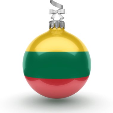 3D render Noel top ile Litvanya bayrağı