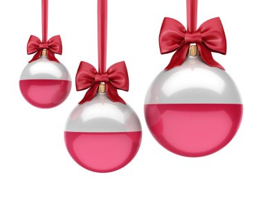 3D render Noel top Polonya bayrağı ile