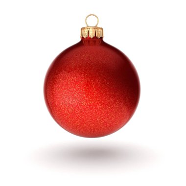 3D Render kırmızı Noel top