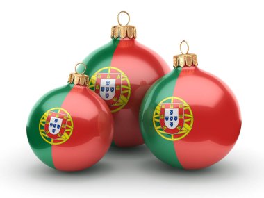 3D render Noel topu Portekiz bayrağı ile