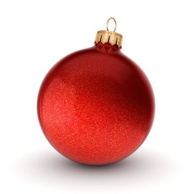 3D Render kırmızı Noel top