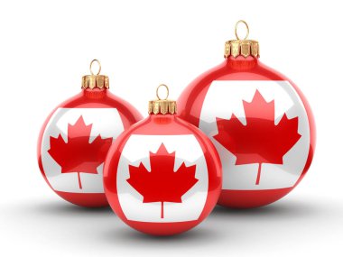3D render Noel top Kanada bayrağı ile